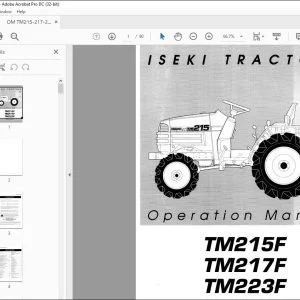Iseki Tractor TM215F TM217F TM223F Operation Manual - PDF DOWNLOAD