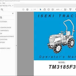Iseki Tractor TM3185F3 Operator's Manual - PDF DOWNLOAD