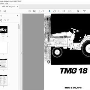 Iseki Tractor TMG18 Operator's Manual - PDF DOWNLOAD