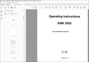 Krupp Crane KMK 2025 Operating Instructions Manual 2085644 - PDF DOWNLOAD