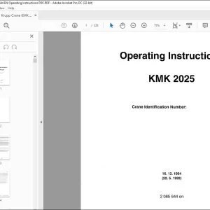 Krupp Crane KMK 2025 Operating Instructions Manual 2085644 - PDF DOWNLOAD