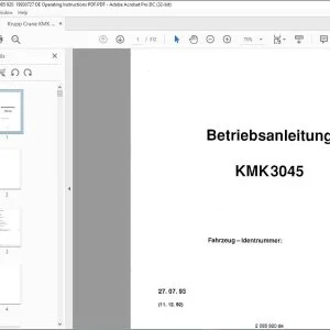 Krupp Crane KMK 3045 Betriebsanleitung 2085920 DE - PDF DOWNLOAD