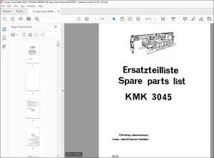 Krupp Crane KMK 3045 Spare Parts Manual - PDF DOWNLOAD
