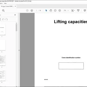 Krupp Crane KMK 4070 Lifting capacities Manual - PDF DOWNLOAD