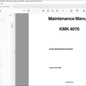 Krupp Crane KMK 4070 Maintenance Manual 2 085 693 - PDF DOWNLOAD
