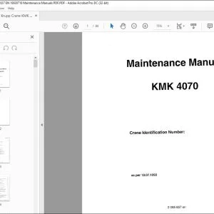 Krupp Crane KMK 4070 Maintenance Manual 2 085 837 - PDF DOWNLOAD