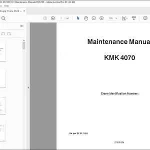 Krupp Crane KMK 4070 Maintenance Manual 2085654 - PDF DOWNLOAD