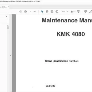 Krupp Crane KMK 4080 Maintenance Manual 2 085 843 - PDF DOWNLOAD