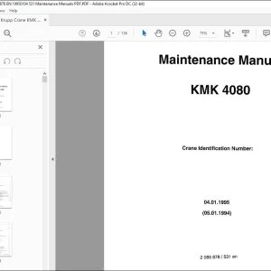 Krupp Crane KMK 4080 Maintenance Manual 2085878 - PDF DOWNLOAD