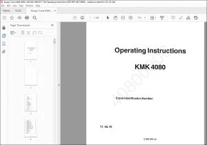 Krupp Crane KMK 4080 Operating Instructions Manual  2 085 840 - PDF DOWNLOAD