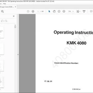 Krupp Crane KMK 4080 Operating Instructions Manual  2 085 840 - PDF DOWNLOAD