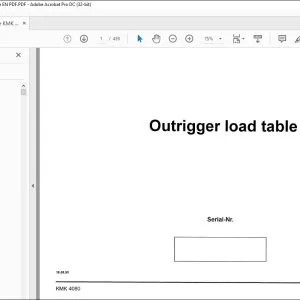 Krupp Crane KMK 4080 Outrigger Load Table Manual - PDF DOWNLOAD