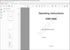 Krupp Crane KMK 5090 Operating Instructions Manual 2 085 623 - PDF DOWNLOAD