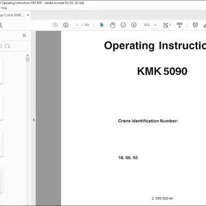 Krupp Crane KMK 5090 Operating Instructions Manual 2085623 - PDF DOWNLOAD