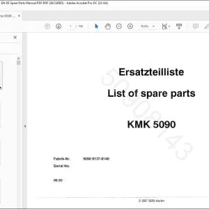 Krupp Crane KMK 5090 Spare Parts Manual 2 287 929 EN_DE - PDF DOWNLOAD
