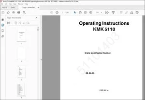 Krupp Crane KMK 5110 Operating Instructions Manual 2085606 - PDF DOWNLOAD