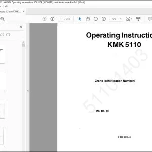 Krupp Crane KMK 5110 Operating Instructions Manual 2085606 - PDF DOWNLOAD