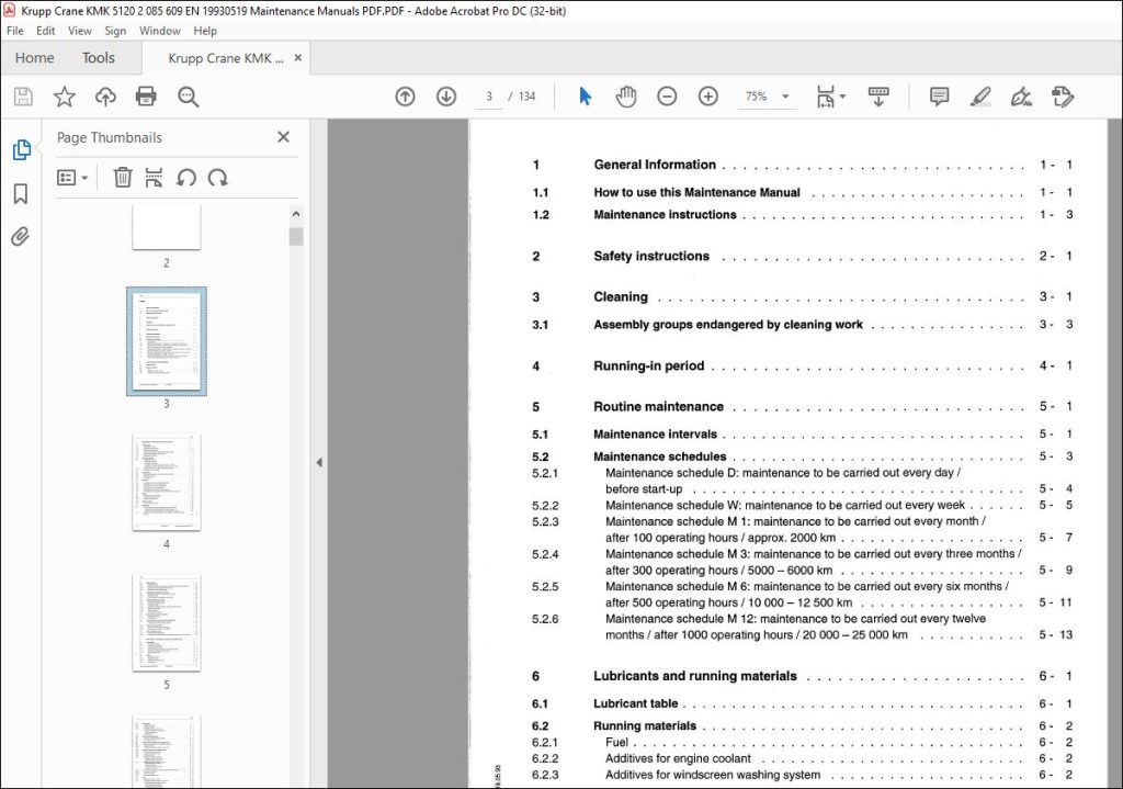 Krupp Crane KMK 5120 Maintenance Manual 2085609 - PDF DOWNLOAD ...