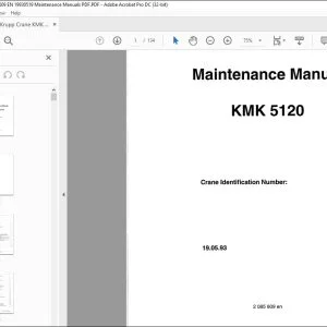 Krupp Crane KMK 5120 Maintenance Manual 2085609 - PDF DOWNLOAD