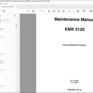 Krupp Crane KMK 5120 Maintenance Manual  2085636 - PDF DOWNLOAD