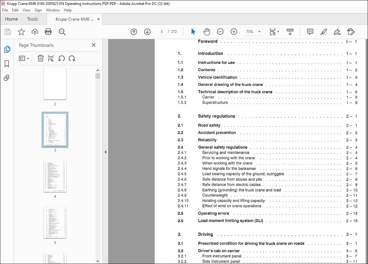 Krupp Crane KMK 6160 Operating Instructions Manual 2085625 - PDF ...