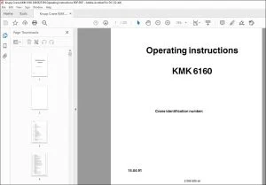 Krupp Crane KMK 6160 Operating Instructions Manual 2085625 - PDF DOWNLOAD