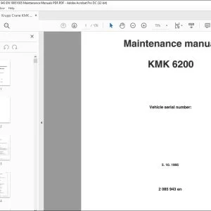 Krupp Crane KMK 6200 Maintenance Manual 2085943 - PDF DOWNLOAD