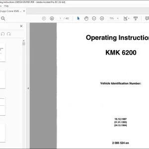 Krupp Crane KMK 6200 Operating Instructions Manual 2085524 - PDF DOWNLOAD