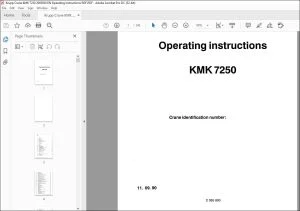 Krupp Crane KMK 7250 Operating Instructions Manual 2085930 - PDF DOWNLOAD