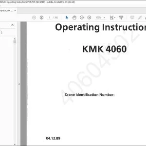 Krupp Crane КМК 4060 Operating Instructions Manual 2085859 - PDF DOWNLOAD