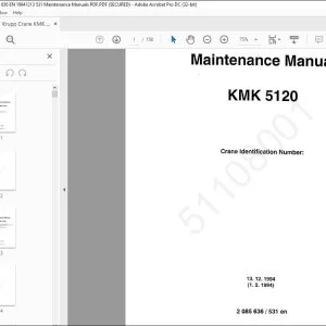 Krupp Crane КМК 5120 Maintenance Manual 2085636_531 - PDF DOWNLOAD