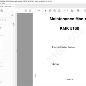 Krupp Crane КМК 5175 Maintenance Manual 2085612 - PDF DOWNLOAD