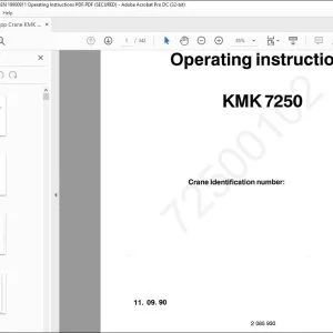 Krupp Crane КМК 7300 Operating Instructions Manual 2085930 - PDF DOWNLOAD