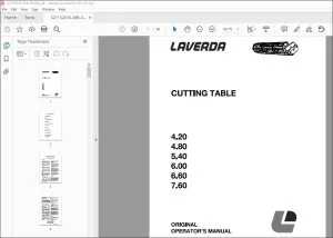 Laverda Cutting Table 4.20 4.80 5.40 6.00 6.60 7.60 Operator's Manual - PDF DOWNLOAD