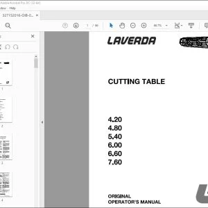 Laverda Cutting Table 4.20 4.80 5.40 6.00 6.60 7.60 Operator's Manual - PDF DOWNLOAD