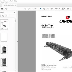 Laverda EU Harvesting 18' 20' 22' 25' PowerFlow Cutting Table Operator's Manual - PDF DOWNLOAD