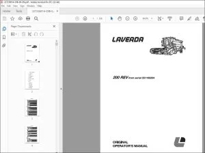Laverda EU Harvesting 200 REV Combines Operator's Manual - PDF DOWNLOAD