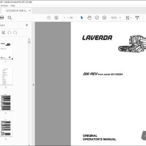 Laverda EU Harvesting 200 REV Combines Operator's Manual - PDF DOWNLOAD