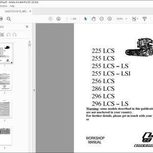 Laverda EU Harvesting 225LCS 255LCS 255LCS-LS 255LCS-LSI 256LCS 286LCS 296LCS 296LCS-LS Workshop Manual L3272313 - PDF DOWNLOAD