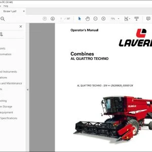 Laverda EU Harvesting AL QUATTRO TECHNO Combines Operator's Manual SN ZN205529_03000126 - PDF DOWNLOAD