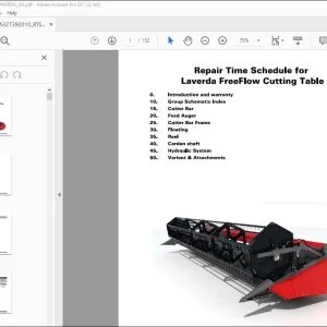Laverda EU Harvesting FreeFlow Cutting Table Repair Time Schedule Manual LA327392010 - PDF DOWNLOAD