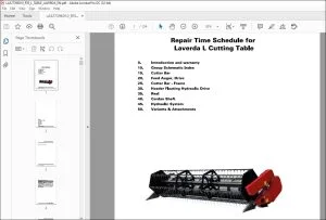 Laverda EU Harvesting L Cutting Table Repair Time Schedule Manual LA327396010 - PDF DOWNLOAD