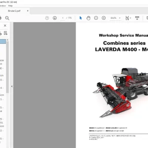 Laverda EU Harvesting M 400 M400 LC LCI M410 M410 LC Combines series Workshop Service Manual - PDF DOWNLOAD
