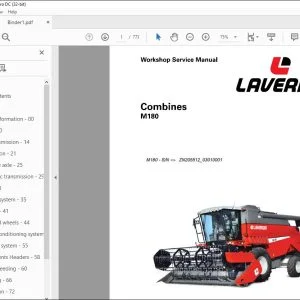 Laverda EU Harvesting M180 Combines Workshop Service Manual LA327509010L - PDF DOWNLOAD