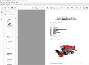 Laverda EU Harvesting M200 Combine Series Repair Time Schedule Manual LA327388010 - PDF DOWNLOAD