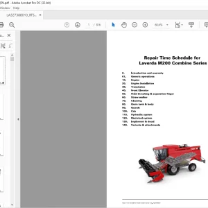 Laverda EU Harvesting M200 Combine Series Repair Time Schedule Manual LA327388010 - PDF DOWNLOAD