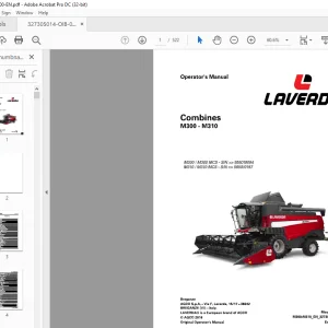Laverda EU Harvesting M300 M300 MCS M310 M310 MCS Combine Operator's Manual 327305014 - PDF DOWNLOAD