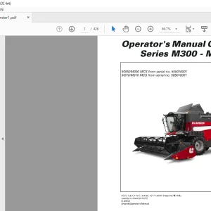 Laverda EU Harvesting M300 M300 MCS M310 M310 MCS Combine Series Operator's Manual 327305013 - PDF DOWNLOAD