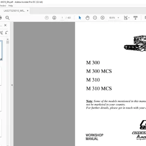 Laverda EU Harvesting M300 M300 MCS M310 M310 MCS Workshop Manual LA327325010 - PDF DOWNLOAD