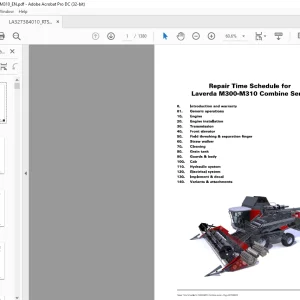 Laverda EU Harvesting M300 M310 Combine Series Repair Time Schedule Manual - PDF DOWNLOAD